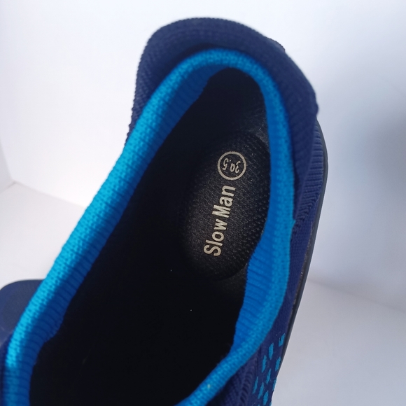 💙 Slow Man Walking Shoes Air Cushion Mesh Slip on 39.5 9 Blue Womens - Picture 3 of 10
